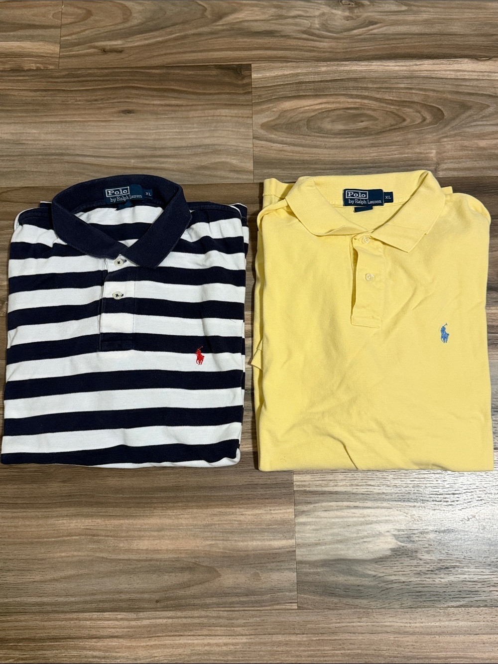 VTG 90s Polo Ralph Lauren Pique Polo Shirt Bundle (2) Mens XL Preppy Cotton
